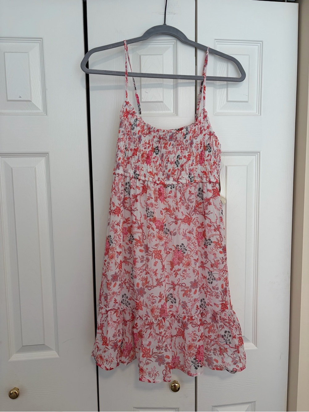 Altar'd State Pink Floral Smocked Mini Dress